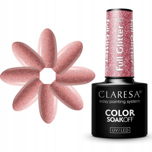 CLARESA LAKIER HYBRYDOWY FULL GLITTER 8 - 5 g