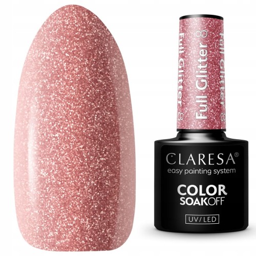 CLARESA LAKIER HYBRYDOWY FULL GLITTER 8 - 5 g