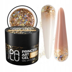 PALU Żel do zdobień paznokci Holo Drobinki Princess Art 10g Golden Aurora