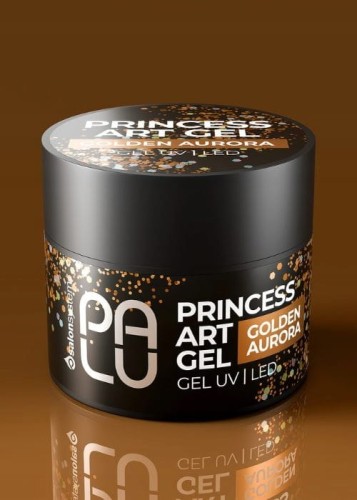 PALU Żel do zdobień paznokci Holo Drobinki Princess Art 10g Golden Aurora