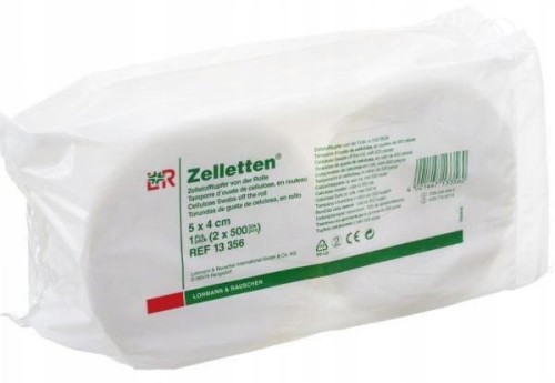 Waciki bezpyłowe Zelletten 12-warstwowe 5×4 cm – 2 rolki po 500 sztuk