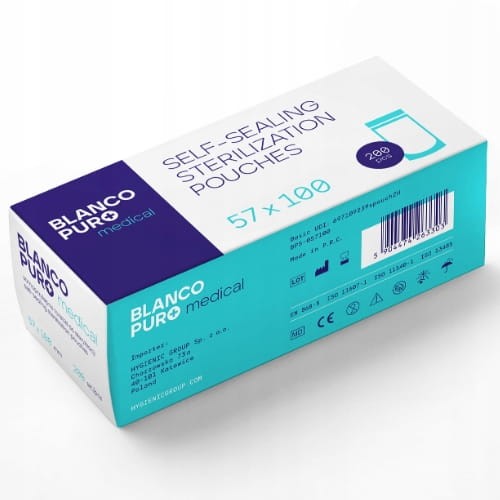 Blanco Puro – Torebki do sterylizacji samoprzylepne 57×100 mm, 200 szt.