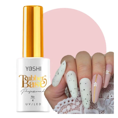 YOSHI baza kauczukowa nr 4 do paznokci hybryd baza 10ml RUBBER BASE #4