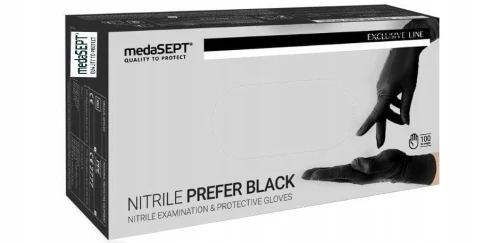 RĘKAWICE NITRYLOWE MEDASEPT NITRILE PREFER BLACK – rozmiar M