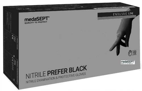 RĘKAWICE NITRYLOWE MEDASEPT NITRILE PREFER BLACK – rozmiar M