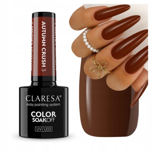 Claresa Autumn Crush 3 Lakier Hybrydowy 5ml  - Ciemny Czekoladowy Brąz