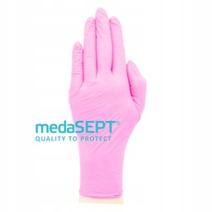 Rękawiczki nitrylowe różowe MedaSEPT Pink 100 szt. rozmiar M