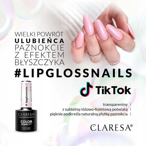 CLARESA Lakier hybrydowy #lipglossnails 01 5g