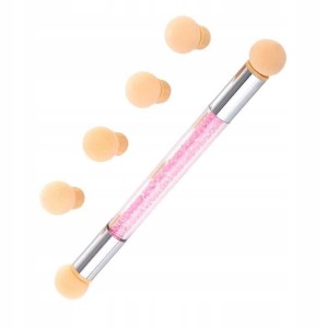 Dwustronny Pędzelek Gąbka Do Zdobień Paznokci Ombre Nail Art Żelu Akrylu