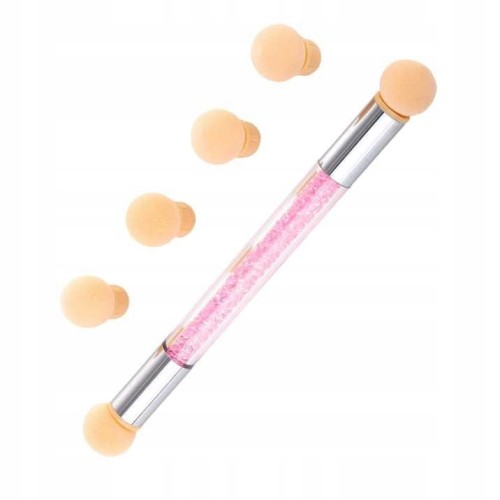Dwustronny Pędzelek Gąbka Do Zdobień Paznokci Ombre Nail Art Żelu Akrylu