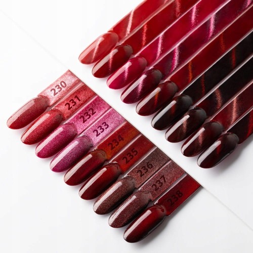 Lakier Hybrydowy MOLLYNAILS 8g LED/UV Gel Polish Cat Eye Red Czerwony Nr231