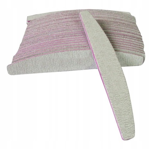 50x Pilnik do paznokci łódka 100/180 szary zestaw