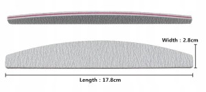 50x Pilnik do paznokci łódka 100/180 szary zestaw