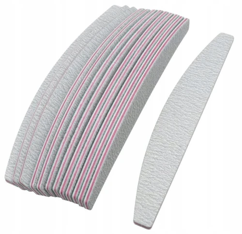 50x Pilnik do paznokci łódka 100/180 szary zestaw