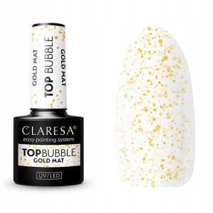 Claresa lakier hybrydowy bez przemywania TOP BUBBLE GOLD MATT NO WIPE 5g
