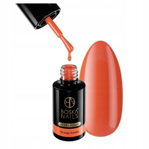 Boska Nails Lakier hybrydowy do paznokci pomarańczowy 6ml 475 Orange Samba