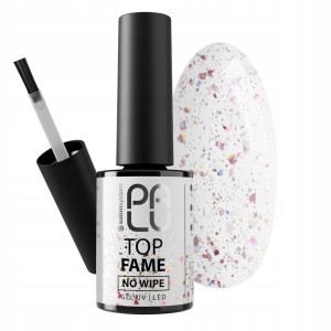 Palu Top Hybrydowy Do Paznokci Z ciętą folią złoto-różową Fame No Wipe 11ml