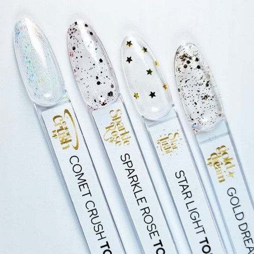 Top Hybrydowy do paznokci ze zdobieniami Yoshi 10ml Star Light