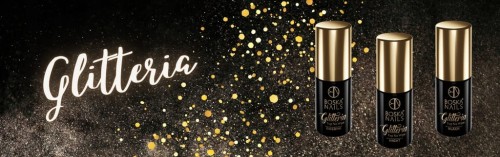 Boska Nails Top Hybrydowy Z Drobinkami Glitteria Black 6ml